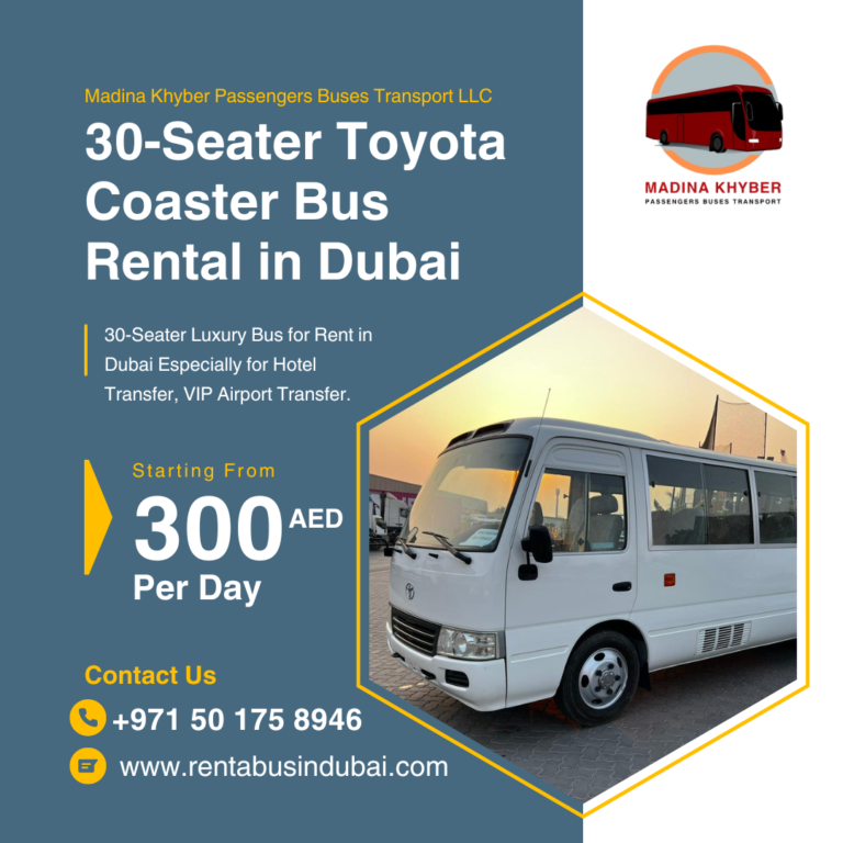 Bus Rental Fee Bus Rental Rates in Dubai for Coaster, Rosa & Luxury Bus Monthly